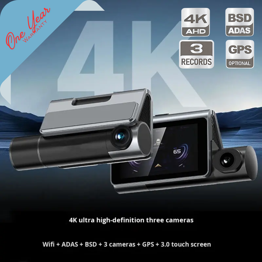 X18 STARVIS2 3 Channel (4K+2K+2K), Wi-Fi App Controlled, 3" Touch Screen Dash Camera