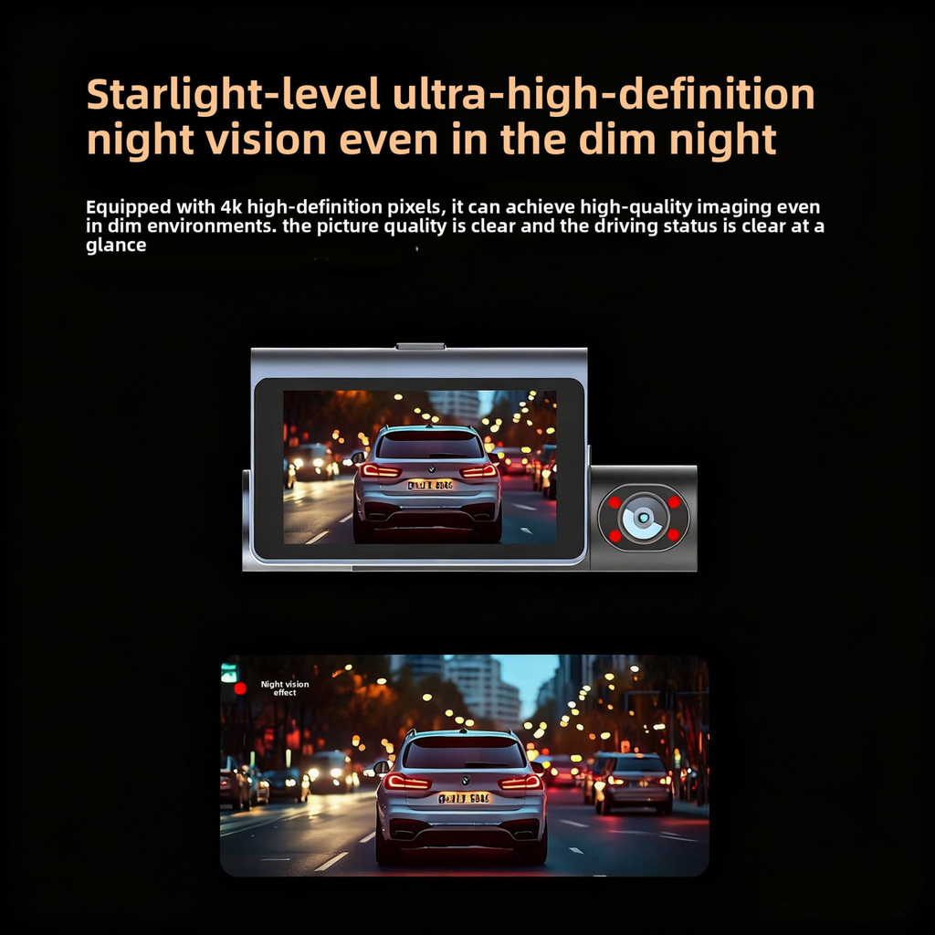 X18 STARVIS2 3 Channel (4K+2K+2K), Wi-Fi App Controlled, 3" Touch Screen Dash Camera