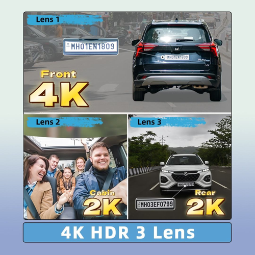 X18 STARVIS2 3 Channel (4K+2K+2K), Wi-Fi App Controlled, 3" Touch Screen Dash Camera